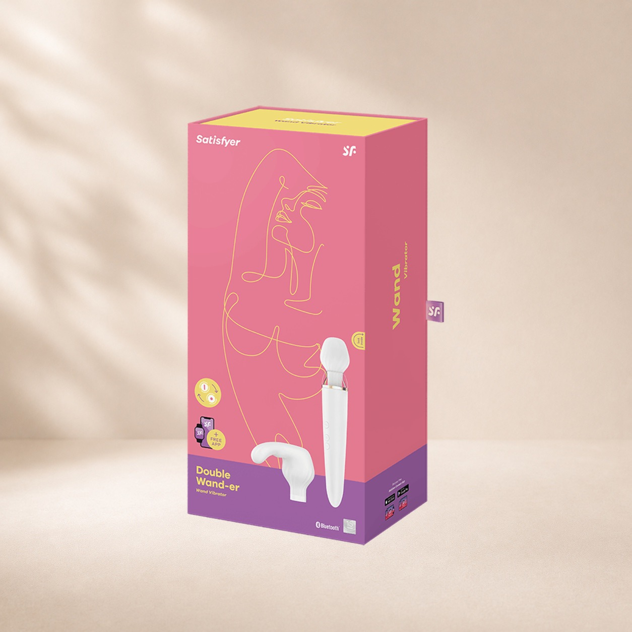 Satisfyer Double Wand-er - White — Two interchangeable heads — massage + G-spot