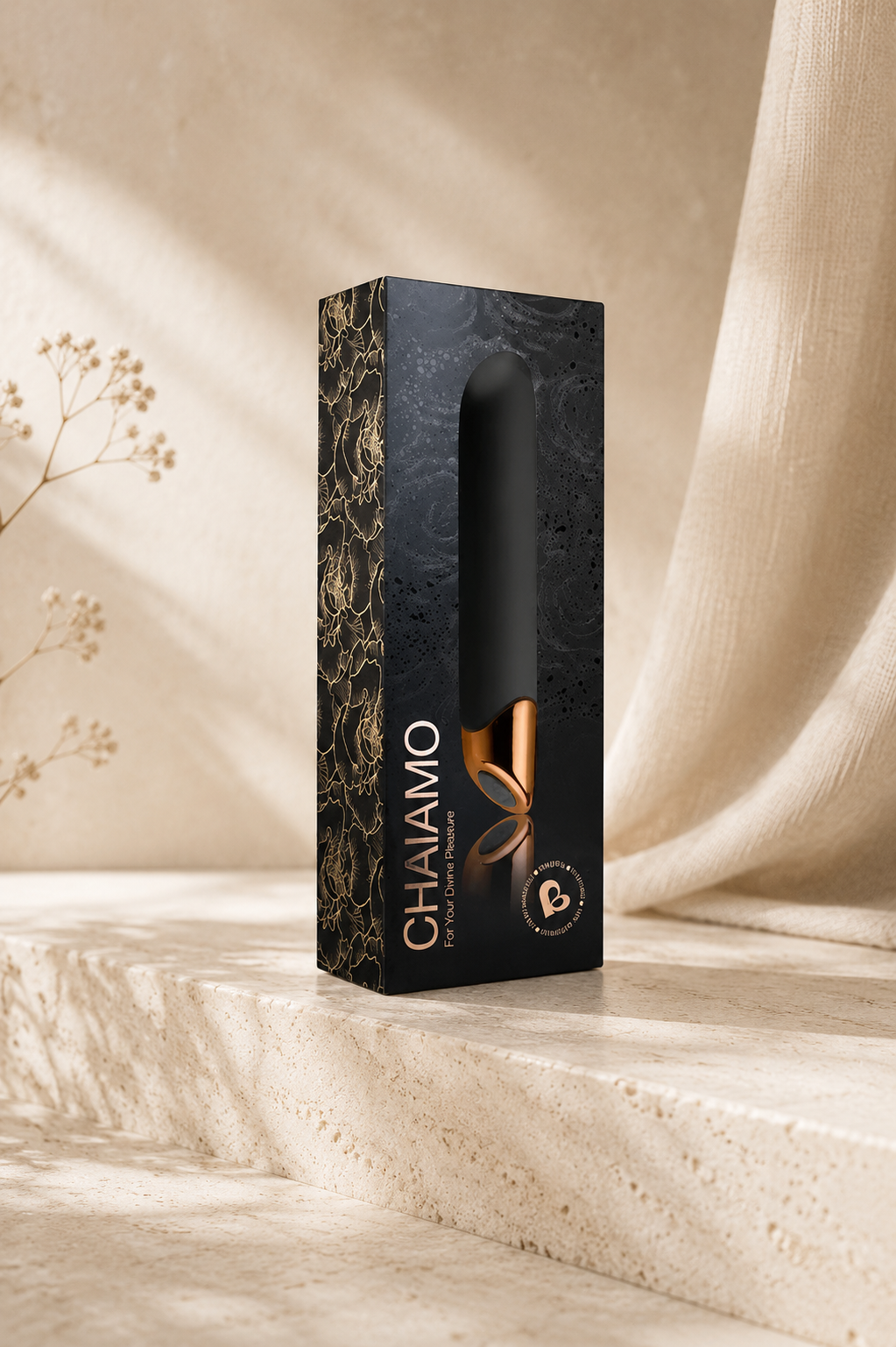 Rocks Off Chaiamo bullet vibrator in black – front view