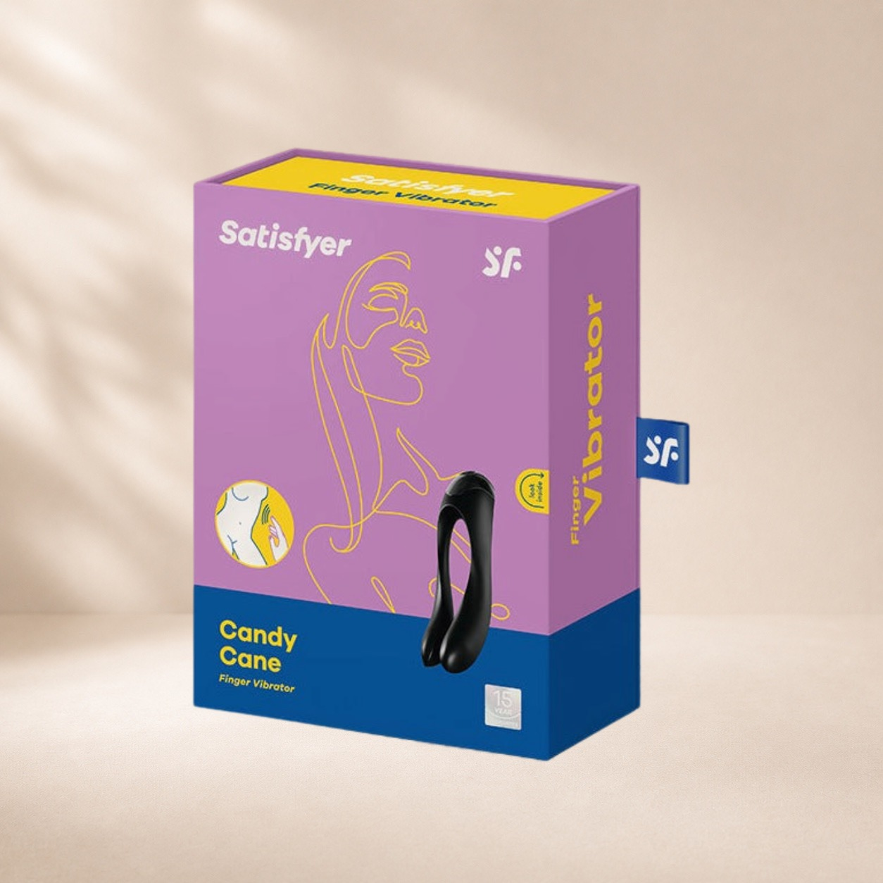 Satisfyer Candy Cane Finger Vibrator - Black, finger vibrator (photo 3)