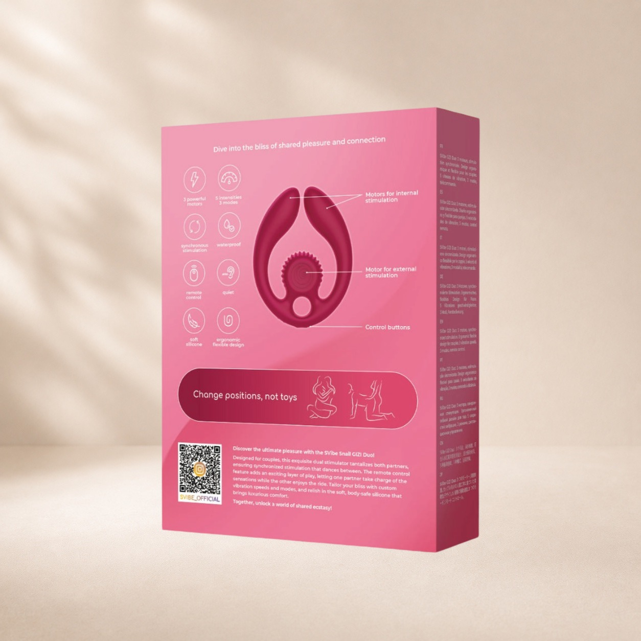 SVibe Snail GIZI Duo Couples Stimulator — Three motors, deep rumbly vibration, shared partnered use