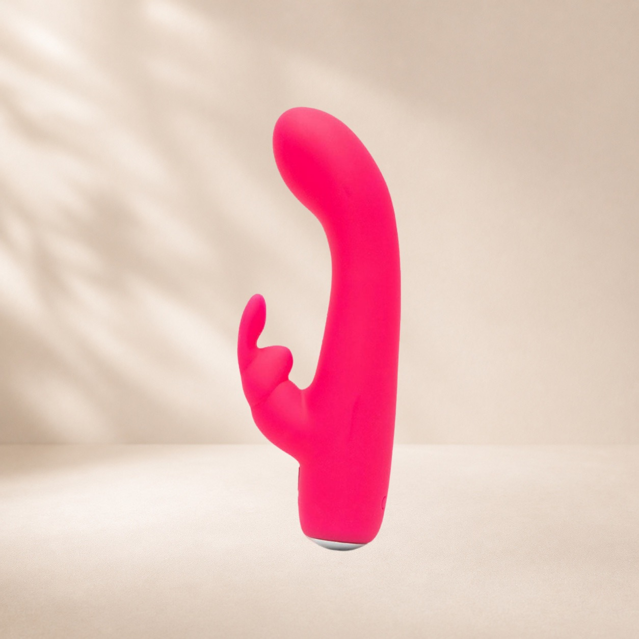 Happy Rabbit Mini Rechargeable Rabbit Vibrator - Pink — Curved G-spot shaft + flexible clitoral ears, compact