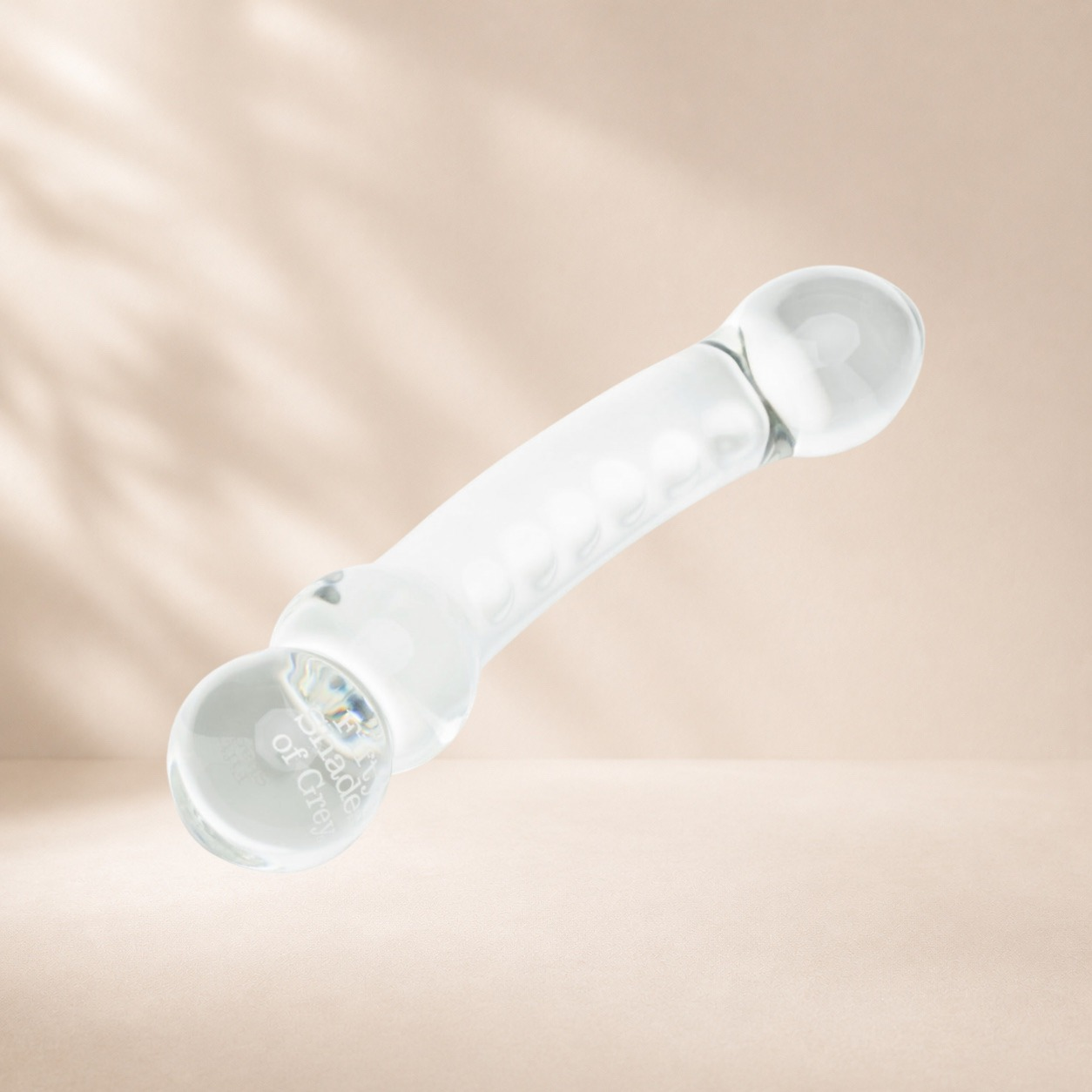 Fifty Shades of Grey Drive Me Crazy Glass Massage Wand — Double-ended — textured shaft + curved G-spot tip