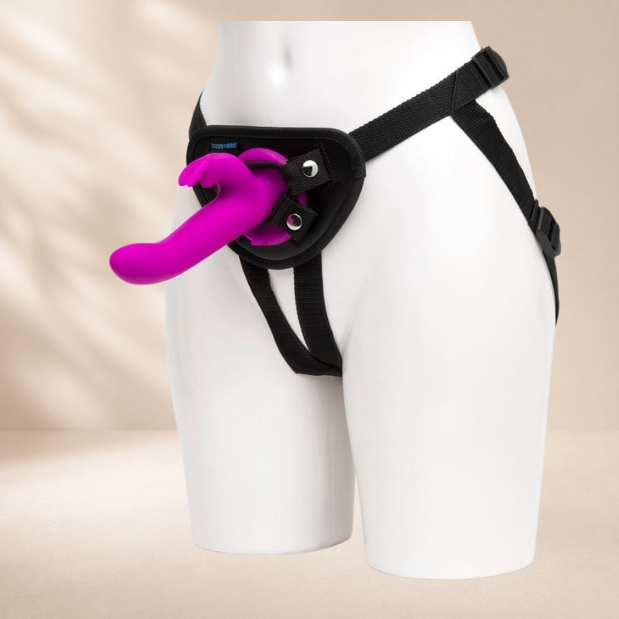 Happy Rabbit Vibrating Strap-On Harness Set - Purple