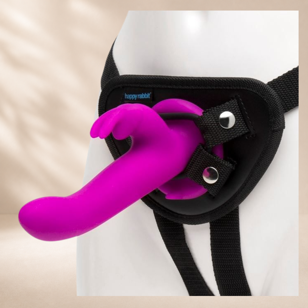 Happy Rabbit Vibrating Strap-On Harness Set - Purple