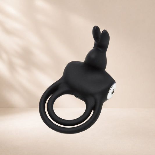 Happy Rabbit Couples Stimulating Rechargeable Love Ring - Black