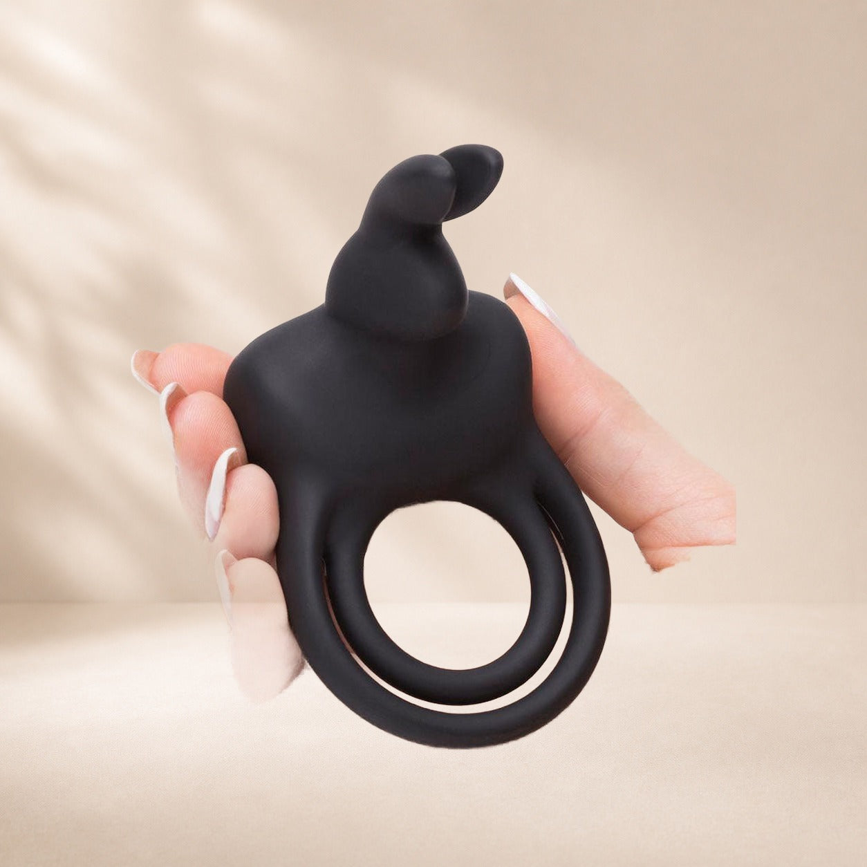 Happy Rabbit Couples Stimulating Rechargeable Love Ring - Black
