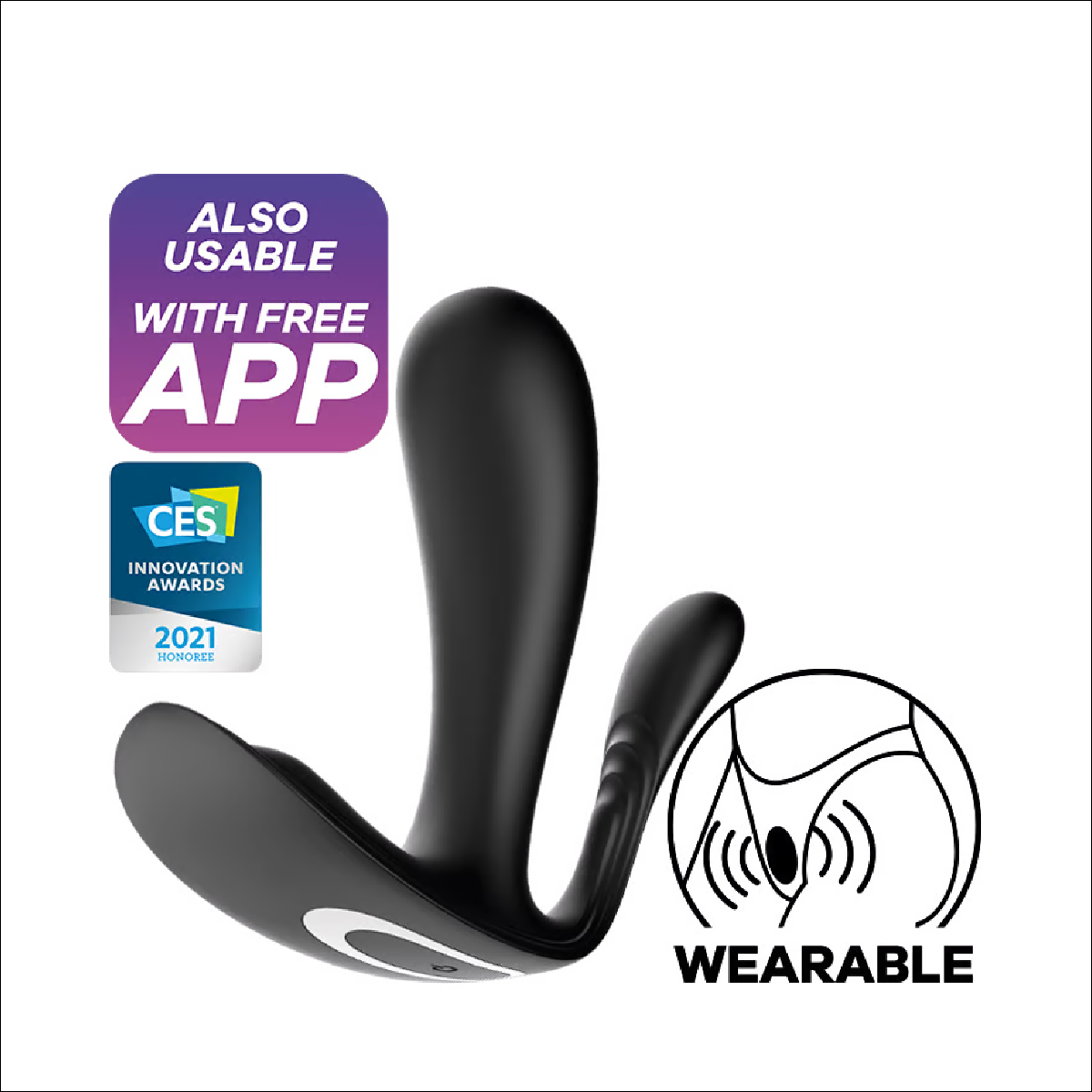 Satisfyer Top Secret+ App-Controlled Wearable Vibrator - Black