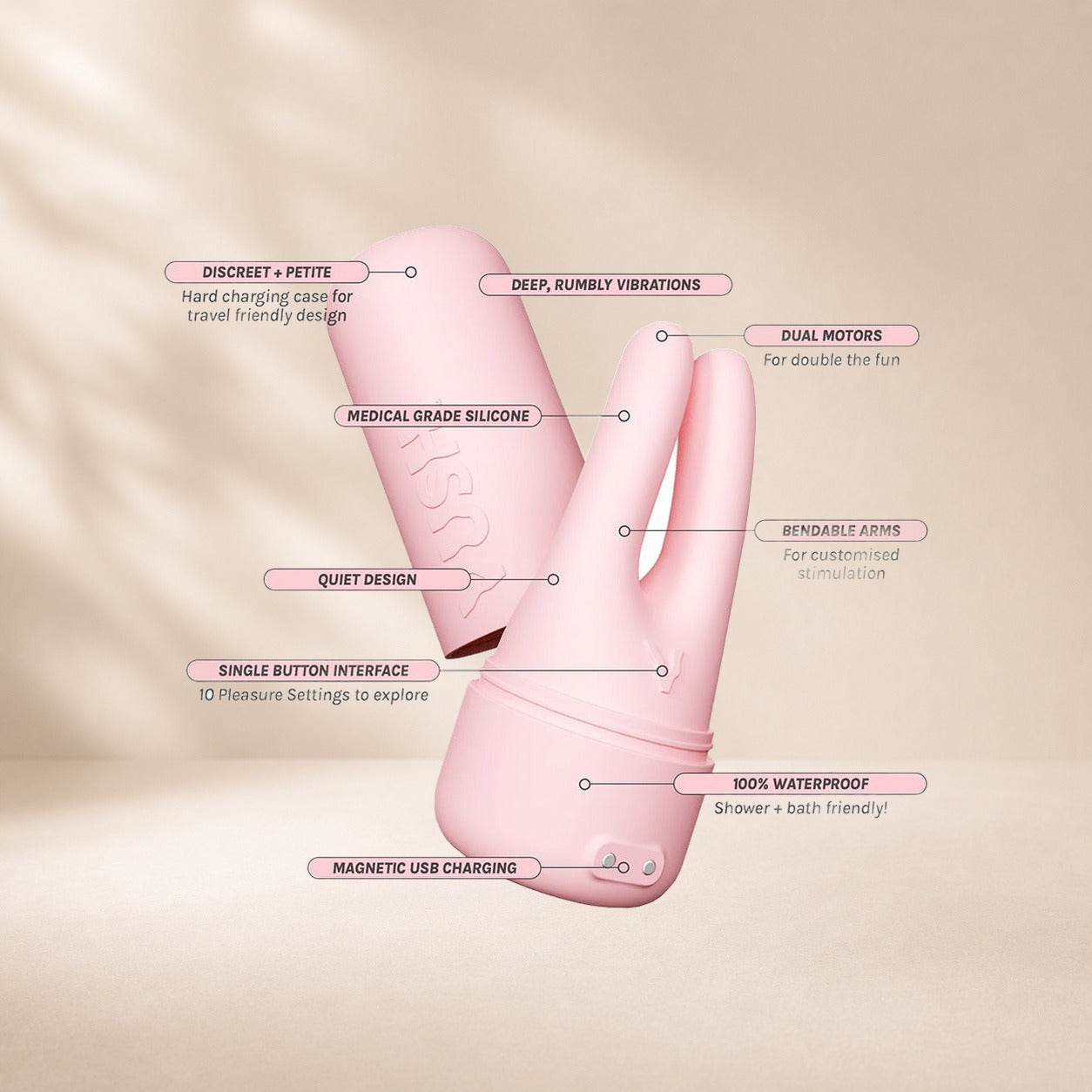 Vush Pop Gloss Clitoral Vibrator - Pink